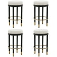 thumbnail image 1 of Guyou 26" Backless Counter Height Bar Stool Set of 4, Modern Round Sherpa Upholstered Stools, Farmhouse Wooden Kitchen Island Chairs for Restaurant Kitchen Bistro, White, 1 of 8