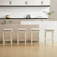 thumbnail image 1 of Guyou 26” Farmhouse Counter Stools Without backrest, Upholstered Counter Height Bar Stools with Wood Legs for Kitchen Counter Island, Grey-White Legs(Set of 4), 1 of 7
