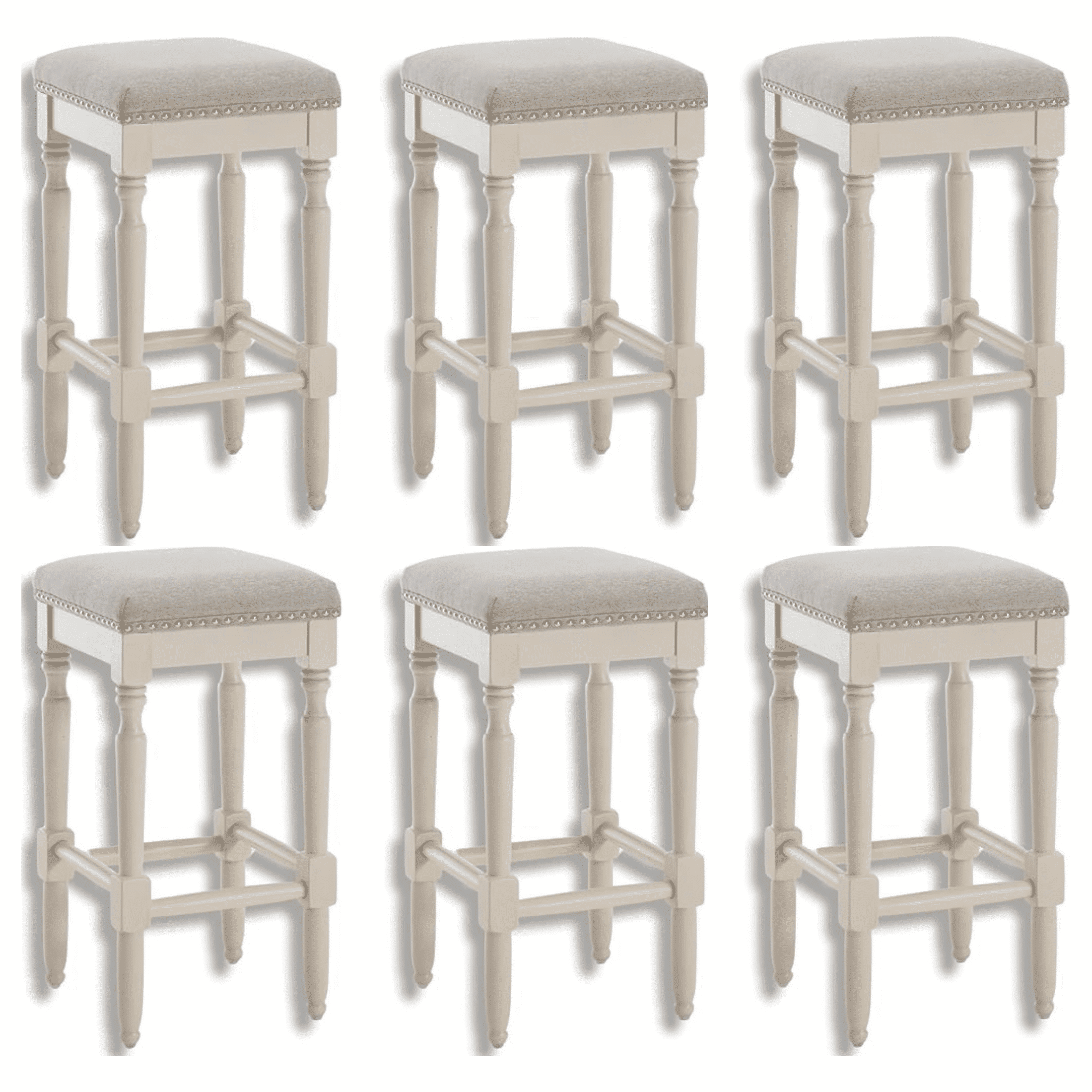 Not Deep Counter Stools Guyou 26” Farmhouse Counter Stools Without backrest, Upholstered ...