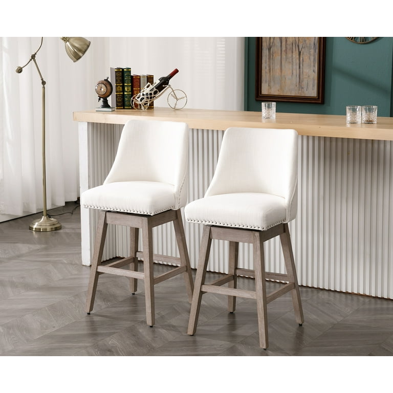 Guyou Inch High Back Dining Bar Stool Set of 2, Swivel