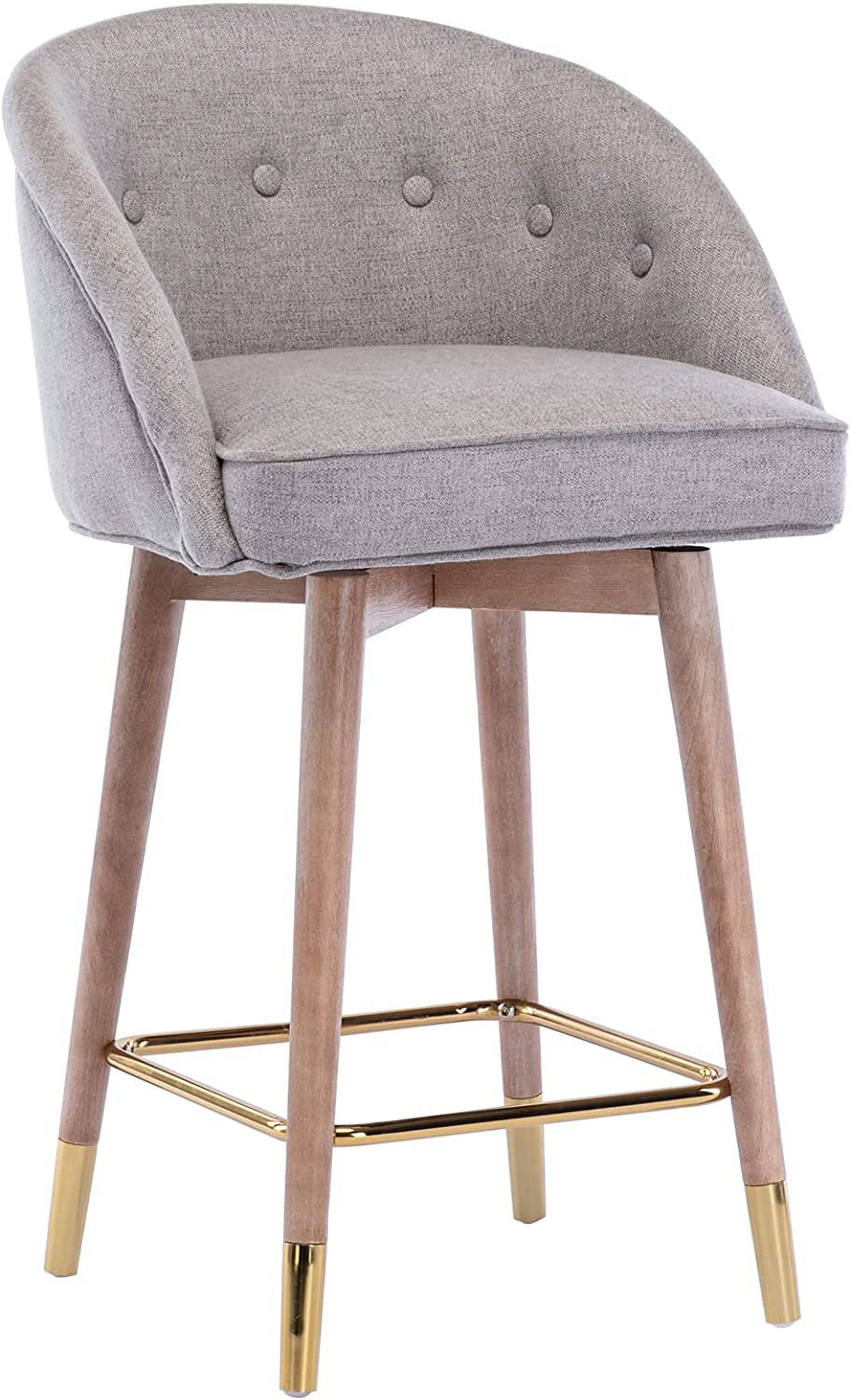 Guyou 360 Degree Swivel Counter Height Bar Stools with Tufted Back Set