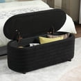 thumbnail image 1 of Guyou Storage Bench with Cushioned Seat, Faux Leather Ottoman, Safety-Stop Hinge – 300lb Weight Capacity, Black – for Entryway, Living Room, Bedroom, 1 of 7