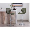 thumbnail image 1 of Guyou Adjustable Swivel Bar Stools Set of 2, Modern Faux Leather Counter Height Chairs with Backrest and Footrest for Kitchen Island Bar Restaurant, Olive Green, 1 of 10