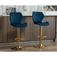 thumbnail image 1 of Guyou Adjustable Swivel Bar Stools Set of 2, Modern Velvet Counter Height Chairs with Backrest and Footrest for Kitchen Island Bar Restaurant, Navy, 1 of 10