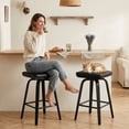 thumbnail image 1 of Guyou 26" Swivel Counter Height Bar Stools Set of 2, Modern Backless Counter Height Bar Stools with PU Upholstered, Farmhouse Bentwood Saddle Seat Wooden Island Chairs for Kitchen Pub, Black, 1 of 12