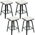 thumbnail image 1 of Guyou 26” Swivel Counter Height Bar Stools Without backrest, Upholstered Farmhouse Bar Stools with Footrest for Kitchen Island, White-Faux Sherpa(Set of 4), 1 of 10
