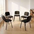 thumbnail image 1 of Guyou Black Stackable Conference Room Chairs Set of 5, Armless Mesh Reception Chair, Ergonomic Office Chair with Back, Visitor Chairs for Conference Room Training Room Waiting Room School, 1 of 9