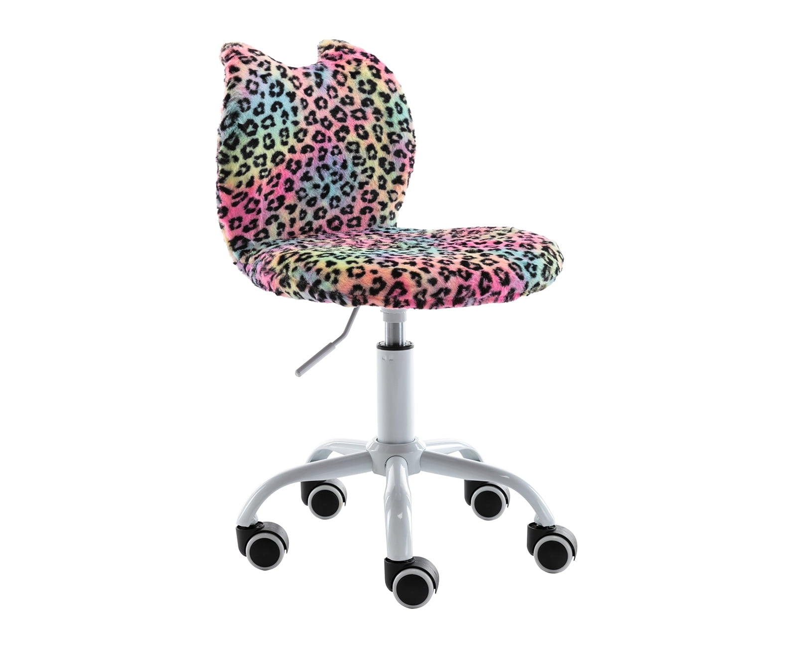 Guyou Cute Fuzzy Kids Chair, Faux Fur Rolling Swivel Children Desk ...