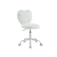 thumbnail image 1 of Guyou Cute Fuzzy Kids Chair, Faux Fur Rolling Swivel Children Desk Chair, Adjustable Student Task Chair Vanity Chair with Heart Shaped Back for Bedroom Study Room Kids Room , Snowflake White, 1 of 9