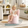 thumbnail image 1 of Guyou Cute Kids Storage Stool, Upholstered Kids Reading Chair with Butterfly Shaped Back, Faux Fur Toddler Chair with Storage for Playroom Kindergarten Bedroom, Pink, 1 of 6