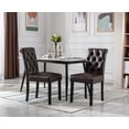 thumbnail image 1 of Guyou Faux Leather Dining Chairs Set of 2, Mid Century Modern Solid Wood Parsons Chairs, Button Tufted Upholstered Armless Side Chairs with High Back for Dining Room Kitchen Restaurant, Chocolate, 1 of 11