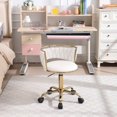 thumbnail image 1 of Guyou Kids Desk Chair, Velvet Rolling Swivel Children Chair, Adjustable Student Task Chair, Curved Woven Backrest Vanity Chair for Bedroom Dormitory Children Gifts, White, 1 of 11