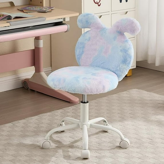 Guyou Kids Desk Chairs for 8-12, Ergonomic Swivel Study Chair, Kids Computer Chairs with Adjustable Height and 360-degree Swivel for Bedroom, Living Room, Study, Kids Room, Blue