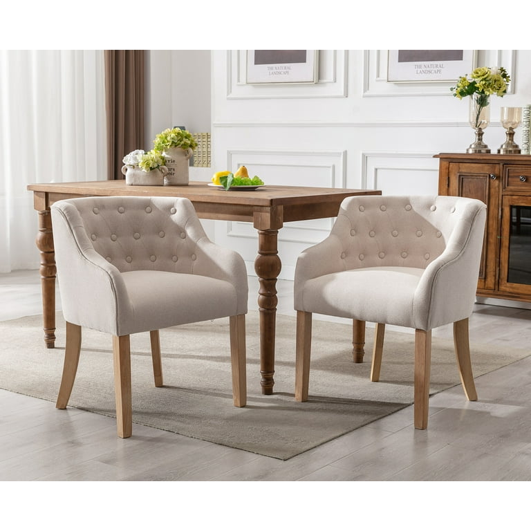 Natural Upholstered Linen Curved Back Dining Arm Chair Natural Upholstered Linen Curved Back Dining Arm Chair