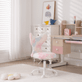 thumbnail image 1 of Guyou Mermaid Swivel Chair for Kids Ages 5-12 - Adjustable Height Children's Chair with Faux Fishtail Back & Rollers - Study/Dressing Desks Chairs for Bedroom, Star Colours, 1 of 6