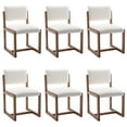 thumbnail image 1 of Guyou Mid-Century Modern Dining Chair Set of 6, Farmhouse Sherpa Upholstered Kitchen Chairs, Wooden Armless Dining Side Chairs for Dining Room Living Room, White, 1 of 8
