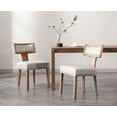 thumbnail image 1 of Guyou Mid Century Modern Dining Chairs Set of 2, Farmhouse PU Upholstered Metal Nailhead Trim Kitchen Chairs with Curved Backrest and Hardwood Legs, Light Grey, 1 of 7