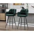 thumbnail image 1 of Guyou Modern 30"Counter Height Stool Set of 2, Velvet Upholstered Bar Stool Island Stool with Backrest and Metal Base for Kitchen Island Restaurant Bar, Green, 1 of 15
