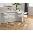thumbnail image 1 of Guyou Modern Bar Stool Set of 2, 26" PU Upholstered Counter Height Stools with Chrome Finish Metal, Industrial Metal Kitchen Island Chairs with Open Back and Footrest for Restaurant Bar, White, 1 of 8