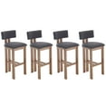 thumbnail image 1 of Guyou Modern Bar Stools Set of 4, 30 Inch Counter Height Bar Stools with Curved Backrest, Linen Upholstered Counter Stools, Wooden Kitchen Island Chairs for Kitchen Bar Cafe, Charcoal, 1 of 10