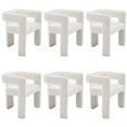 thumbnail image 1 of Guyou Modern Boucle Dining Chair Set of 6, Sherpa Upholstered Barrel Chair, Comfy Armchair with Open Backrest, Vanity Side Chair Accent Chair for Living Room Bedroom Dining Room, White, 1 of 10