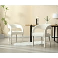 thumbnail image 1 of Guyou Modern Dining Chairs Set of 2, Velvet Upholstered Barrel Kitchen Chairs with Open Back, Lovely Dresser Chair, Comfy Dining Side Chairs for Dining Room Bedroom Living Room, White, 1 of 9