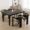 thumbnail image 1 of Guyou Velvet Dining Chairs - Set of 4, 24" Wide Barrel Back Armchairs for Dining Room & Kitchen, Modern Curved Back Chairs with Black Wood Frame, Olive Green, 1 of 8