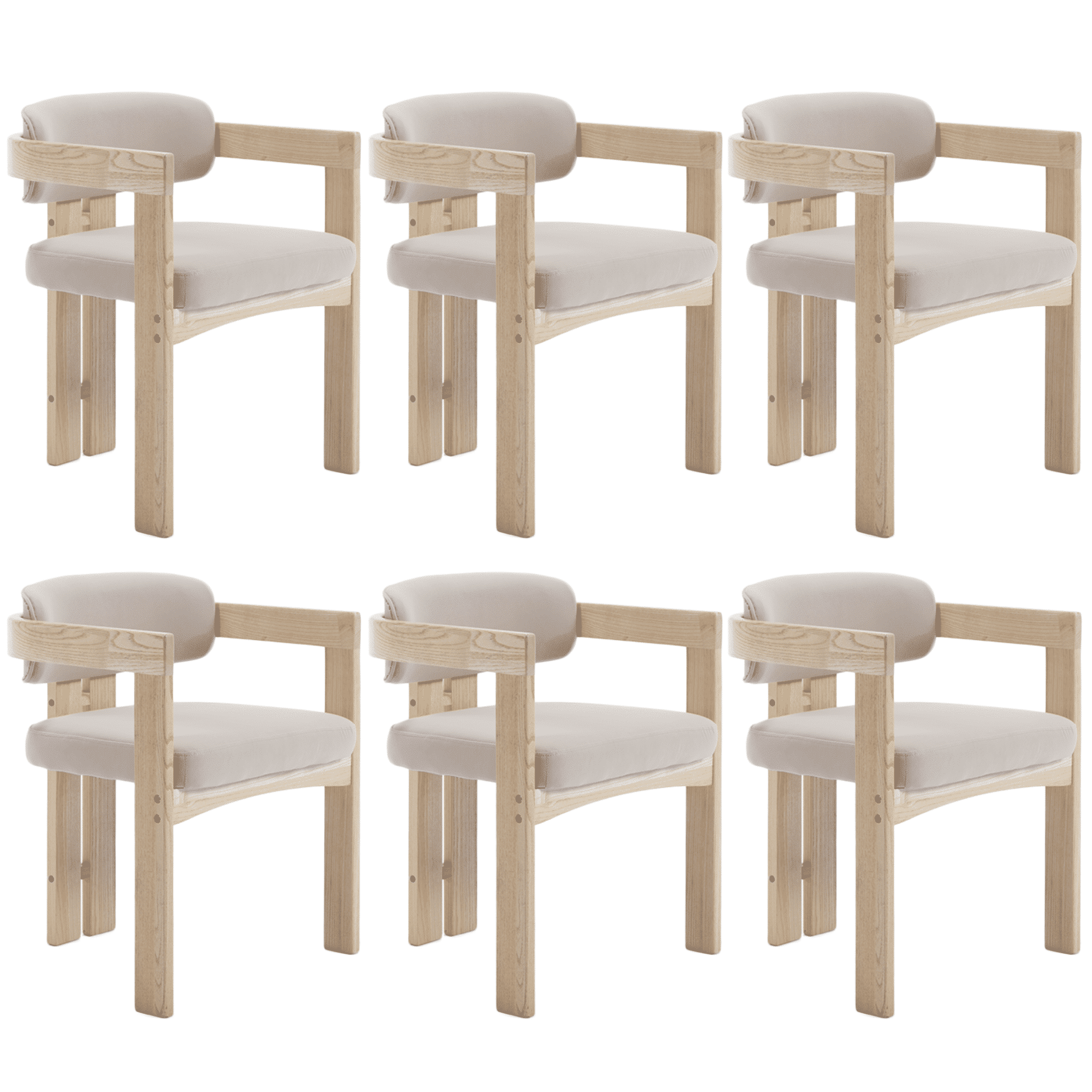 Guyou Modern Dining Chairs Set of 6, Velvet Barrel Dining Room Chairs ...