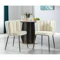 thumbnail image 1 of Guyou Modern Faux Leather Dining Chairs Set Of 2, Upholstered Accent Chairs for Living and Dining Room, Cream, 1 of 10