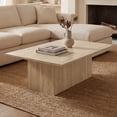 thumbnail image 1 of Guyou Modern Rectangular Coffee Table Faux Marble Center Table Large Wooden Tea Table for Living Room, Reception Room, Home Office, 1 of 12