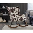 thumbnail image 1 of Guyou Modern Rocking Chair, Glider Nursery Chair with Tufted Wingback, Velvet Upholstered Accent Armchair for Living Room Bedroom Nursery, Milk Cow Print, 1 of 9