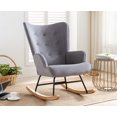 thumbnail image 1 of Guyou Modern Rocking Chair, Glider Nursery Chair with Tufted Wingback, Velvet Upholstered Accent Armchair for Living Room Bedroom Nursery, Grey, 1 of 10