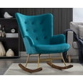 thumbnail image 1 of Guyou Modern Rocking Chair, Glider Nursery Chair with Tufted Wingback, Velvet Upholstered Accent Armchair for Living Room Bedroom Nursery, Teal Blue, 1 of 9