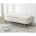 thumbnail image 1 of Guyou Modern Storage Bench, Lambswool End of Bed Bench with Metal Legs, Upholstered Entryway Bench for Bedroom Living Room Hallway, White, 1 of 9