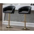 thumbnail image 1 of Guyou Modern Swivel Bar Stools Set of 2, Adjustable PU Leather Counter Bar Chairs with Footrest for Kitchen Island Dining Room, Black, 1 of 12