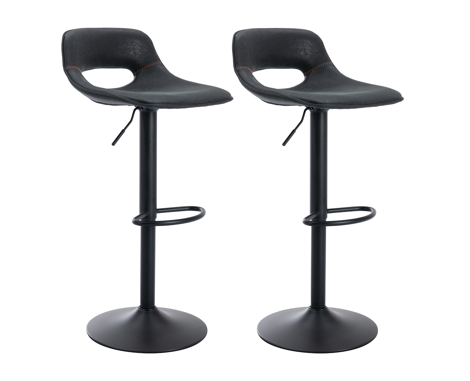 Guyou Modern Swivel Leather Bar Stools Set of 2, Adjustable Height