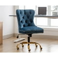 thumbnail image 1 of Guyou Modern Swivel Office Chair, Velvet Fabric Button Tufted And Nailhead Trim Accent Chair With Upholstery, Navy, 1 of 12