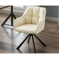 thumbnail image 1 of Guyou Modern Swivel Office Chair No Wheels, PU Leather Upholstered Desk Chair Armchair with Black Metal Legs for Living Room Bedroom Home Office, Beige, 1 of 10