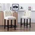 thumbnail image 1 of Guyou Modern Tufted Bar Stool Set of 2, 26" Counter Height Bar Stool with Back and Nailhead Trim, Velvet Upholstered Solid Wood Kitchen Island Chair Barstools for Bar Restaurant Dining Room, White, 1 of 6