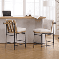 thumbnail image 1 of Guyou Ramsey 26" Counter Height Bar Stools Set of 2 - Upholstered Linen Stools with Metal Frame - Beige - for Kitchen Island, Breakfast Bar, Dining, 1 of 7