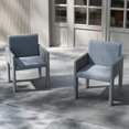 thumbnail image 1 of Guyou Rattan Patio Dining Chairs, Outdoor Wicker Chairs Set of 2, Modern Patio Metal Chairs for Dining Table, Outdoor Patio Chair with Cushions for Garden, Grey, 1 of 7