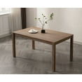 thumbnail image 1 of Guyou Solid Wood Dining Table, 59" Farmhouse Large Size Rectangular Dining Table for 4-6 People, Modern Kitchen Table for Living Room Dining Room Kitchen, Natural Brush, 1 of 8