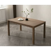 Guyou Solid Wood Dining Table, 59 Farmhouse Large Size Rectangular Dining Table for 4-6 People, Modern Kitchen Table for Living Room Dining Room Kitchen, Natural Brush