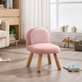 thumbnail image 1 of Guyou Solid Wooden Toddler Chair Ages 1-6, Kid Preschool Chairs with Wooden Legs, Comfy Upholstered Kid Reading Chair, Sherpa Kids Desk Chair for Playroom Kindergarten Preschool Bedroom, Pink, 1 of 12