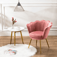 thumbnail image 1 of Guyou Velvet Accent Chair - 27.5" Wide Barrel Chair for Small Spaces, Living Room & Office, Upholstered Armchair with Curved Back, Rose Pink, 1 of 7