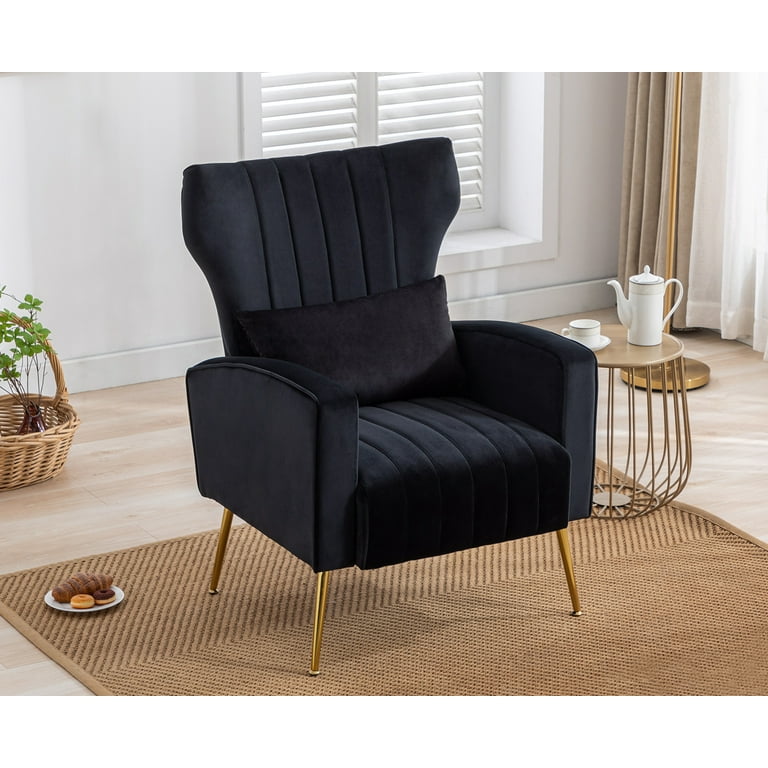 Black wingback online armchair