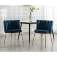 thumbnail image 1 of Guyou Velvet Dining Chair Set of 2, Modern Upholstered Side Chairs Accent Chair with Back and Metal Legs for Dining Room Living Room Bedroom, Navy, 1 of 12