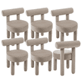 thumbnail image 1 of Guyou Velvet Dining Chairs - Set of 6, Modern Upholstered Armless Side Chairs with Open Back, 21.5" Wide for Dining Room & Vanity, Khaki, 1 of 7