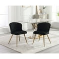 thumbnail image 1 of Guyou Velvet Dining Chairs Set of 2, Modern Kitchen Chairs with Shell Back and Metal Legs, Comfy Armless Side Chairs for Living Room Dining Room Kitchen, Black, 1 of 8