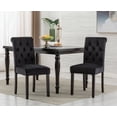 thumbnail image 1 of Guyou Velvet Leather Dining Chairs Set of 2, Mid Century Modern Solid Wood Parsons Chairs, Button Tufted Upholstered Armless Side Chairs with High Back for Dining Room Kitchen Restaurant, Black, 1 of 11